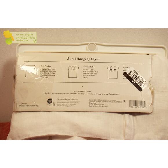 Threshold 54x84" Light Filtering Linen Window Curtain Panel White* - Picture 7 of 9